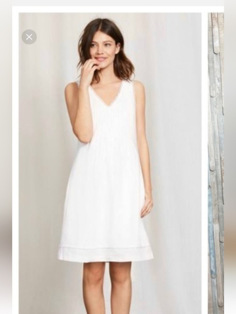 Boden White Sleeveless V-Neck Summer Dress - Picture 2 of 10
